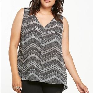 TORRID Chevron Georgette Hi-Lo Tank Top NWOT